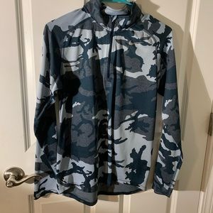 navy blue and grey athletic wear